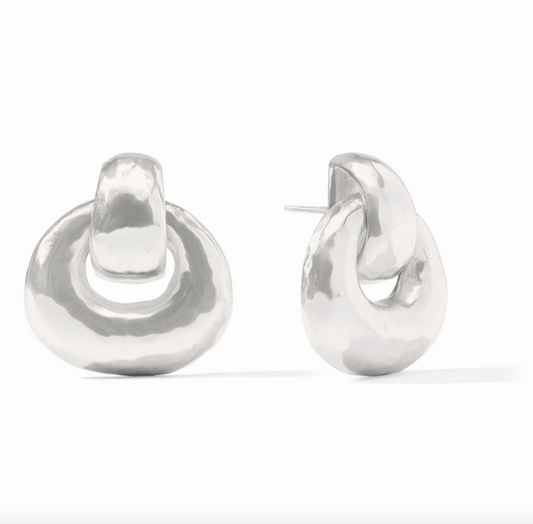 Julie Vos Silver Avalon Doorknocker Earrings
