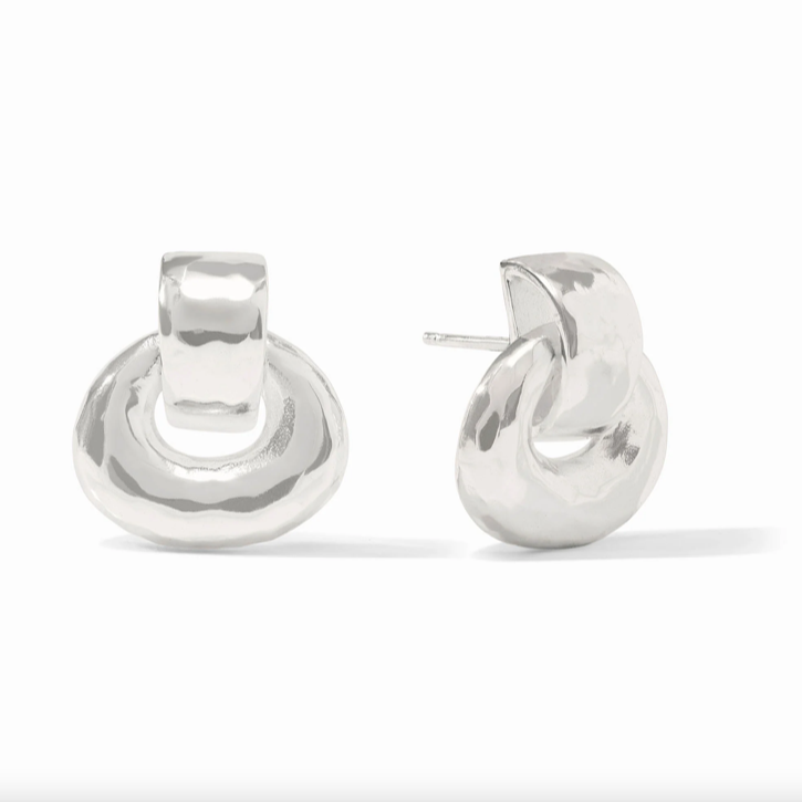 Julie Vos Silver Avalon Demi Doorknocker Earrings