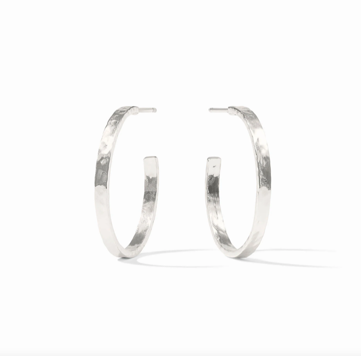Julie Vos Silver Crescent Hoop Earrings
