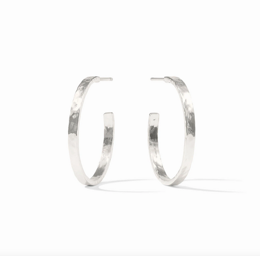 Julie Vos Silver Crescent Hoop Earrings