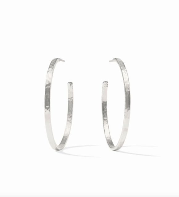 Julie Vos Silver Crescent Hoop Earrings