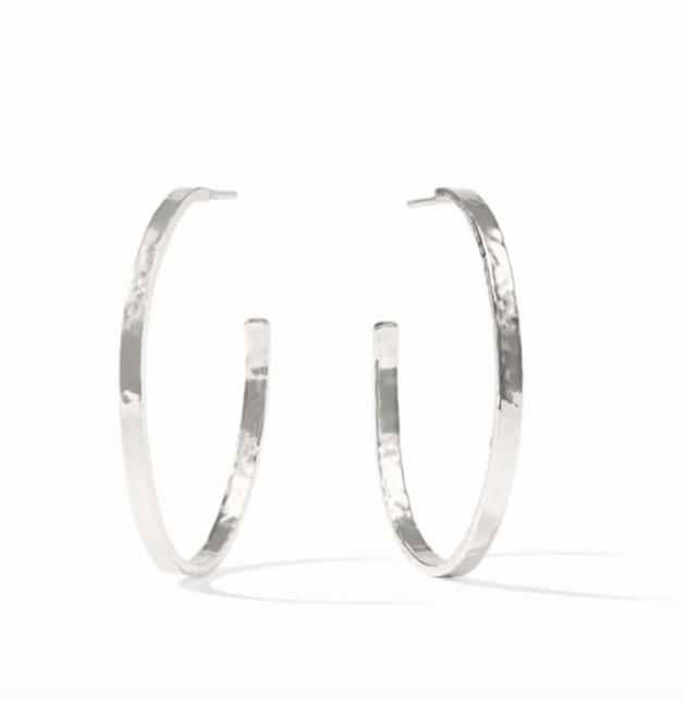 Julie Vos Silver Crescent Hoop Earrings
