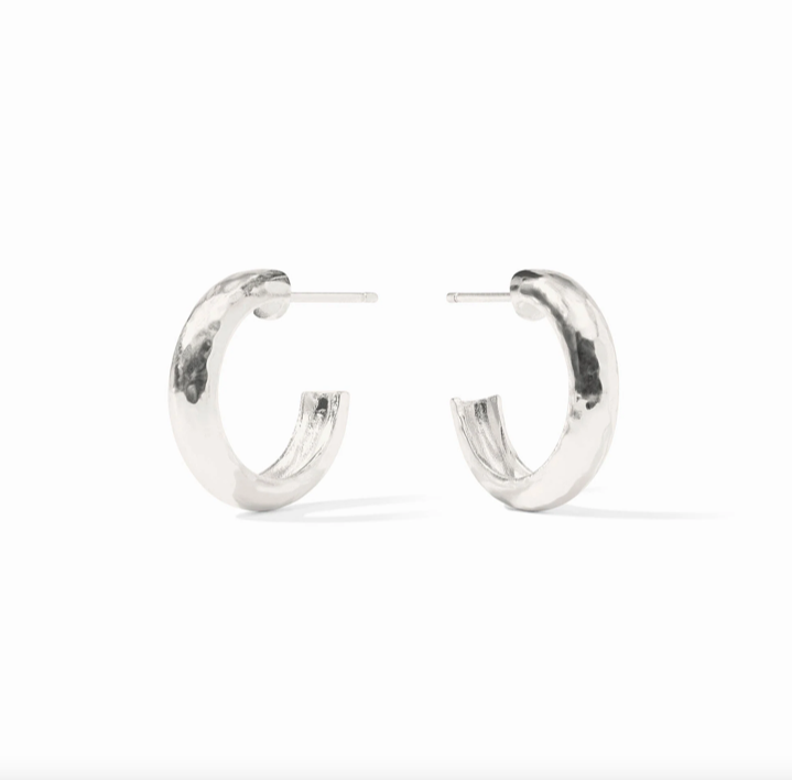 Julie Vos Silver Havana Hoop Earrings