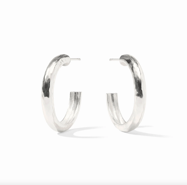 Julie Vos Silver Havana Hoop Earrings