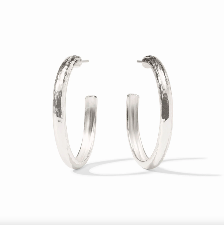 Julie Vos Silver Havana Hoop Earrings