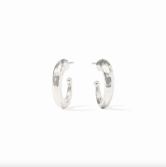 Julie Vos Silver Hammered Hoop Earrings