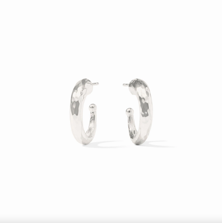 Julie Vos Silver Hammered Hoop Earrings
