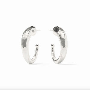 Julie Vos Silver Hammered Hoop Earrings