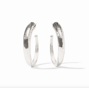 Julie Vos Silver Hammered Hoop Earrings