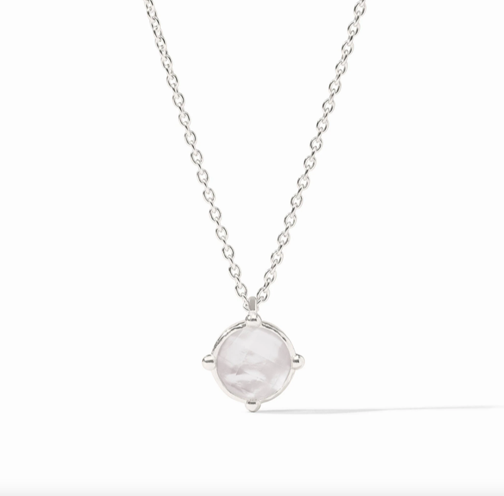 Julie Vos Silver Honeybee Solitaire Necklace
