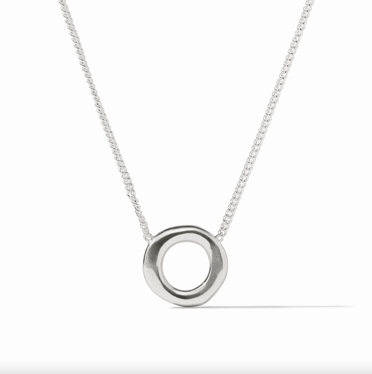 Julie Vos Silver Wave Circle Delicate Necklace