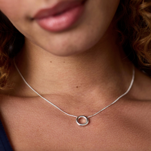 Julie Vos Silver Wave Circle Delicate Necklace