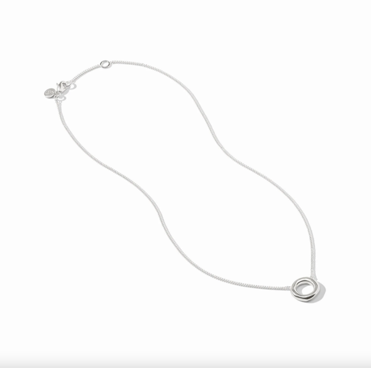Julie Vos Silver Wave Circle Delicate Necklace
