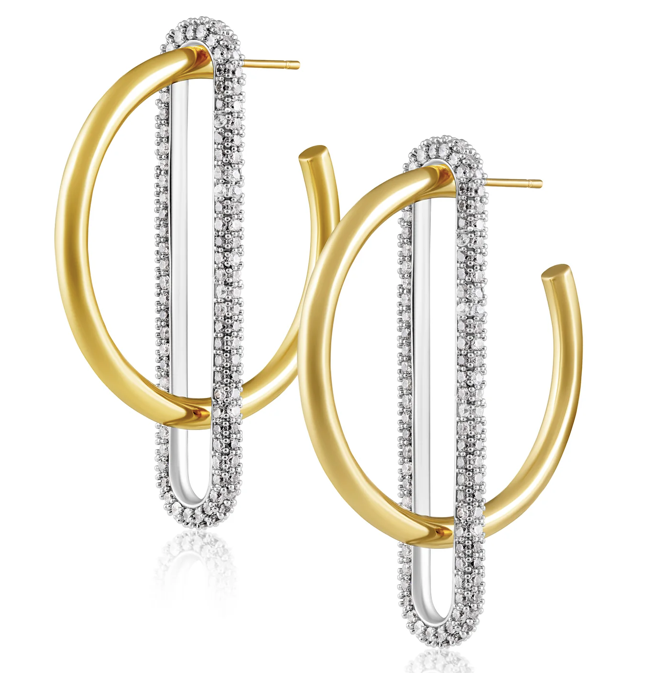 Sahira Jolene Pave Hoop Earrings