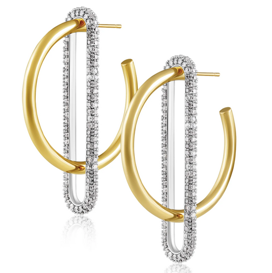Sahira Jolene Pave Hoop Earrings