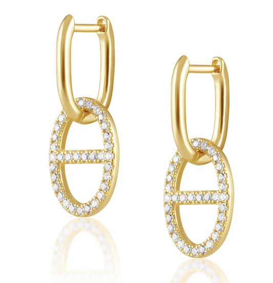 Sahira Rosie Pave Huggie Earrings