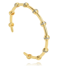 Sahira Pave Two Tone Studded Cuff Bracelet