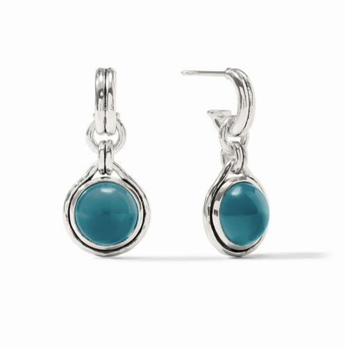 Julie Vos Solara Hoop and Charm Silver Earring