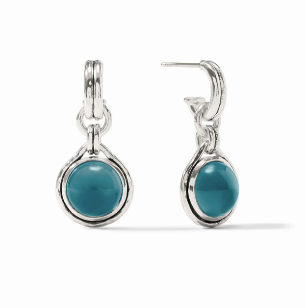 Julie Vos Solara Hoop and Charm Silver Earring