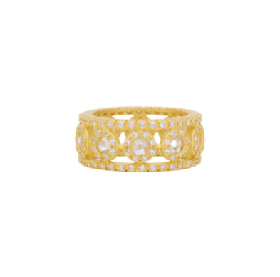 Freida Rothman Kaleidescope Cut Out Cigar Band Ring