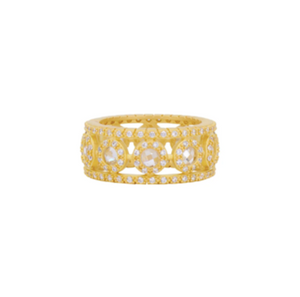 Freida Rothman Kaleidescope Cut Out Cigar Band Ring