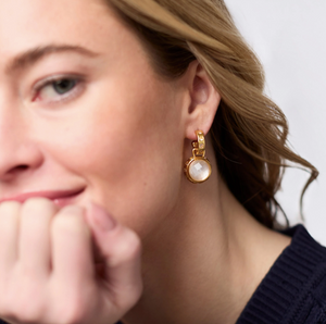 Julie Vos Rainbow Hoop Charm Earrings