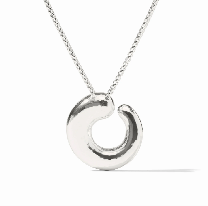 Julie Vos Solara Silver Spiral Pendant Necklace