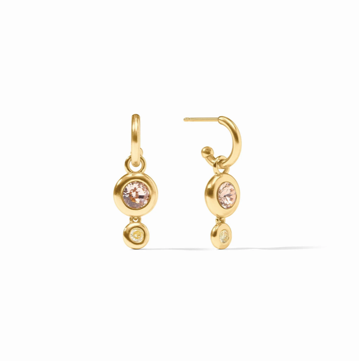Julie Vos Rainbow Duo Hoop Charm Earrings