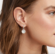 Julie Vos Fleur de Lis Silver Hoop and Charm Earrings