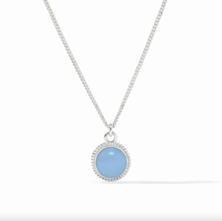 Julie Vos Fleur de Lis Solitaire Silver Necklace