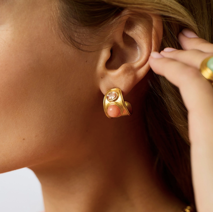 Julie Vos Portofino Stone Hoop Earrings
