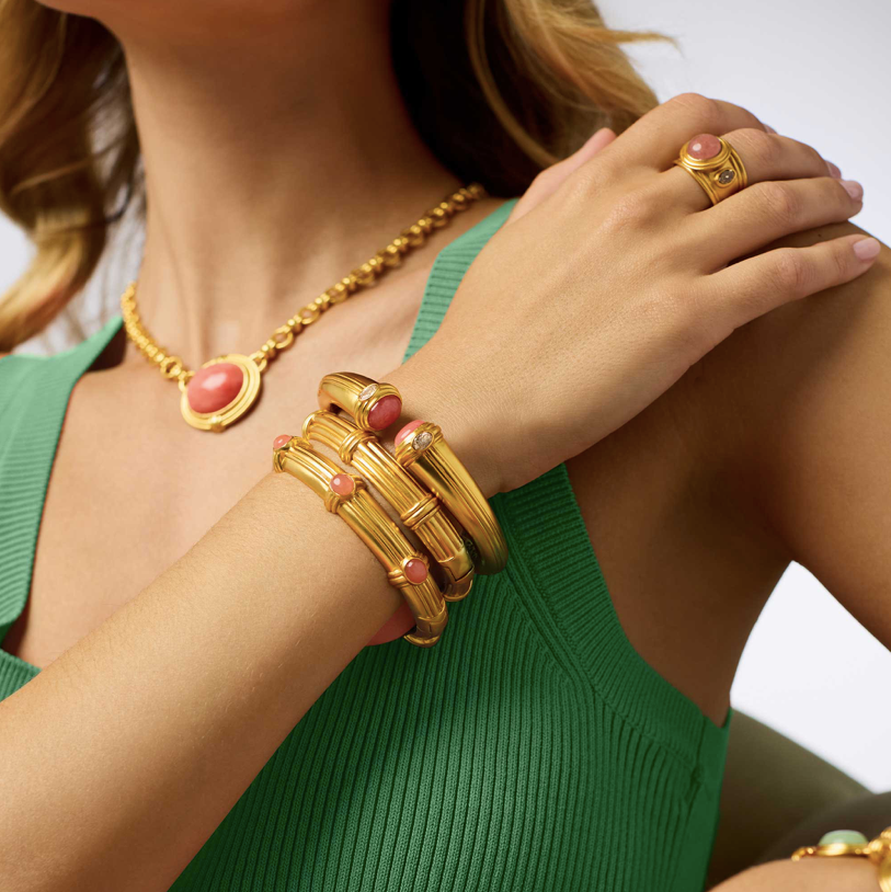 Julie Vos Portofino Stone Hinge Bangle Bracelet