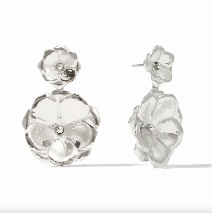 Julie Vos Bloom Silver Statement Earrings