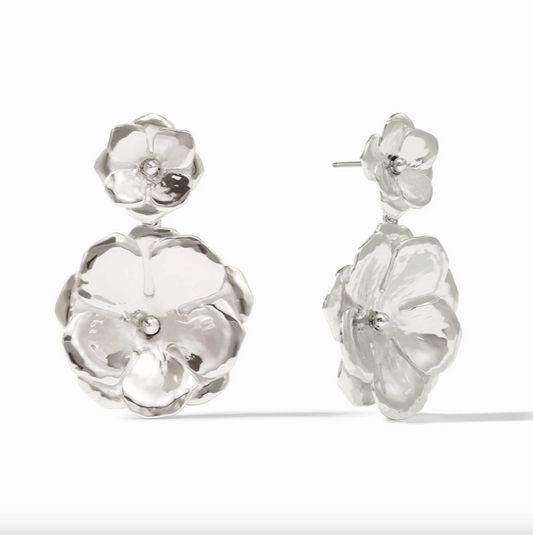 Julie Vos Bloom Silver Statement Earrings