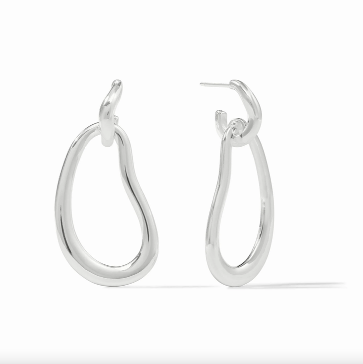 Julie Vos Wave Silver Doorknocker Earrings