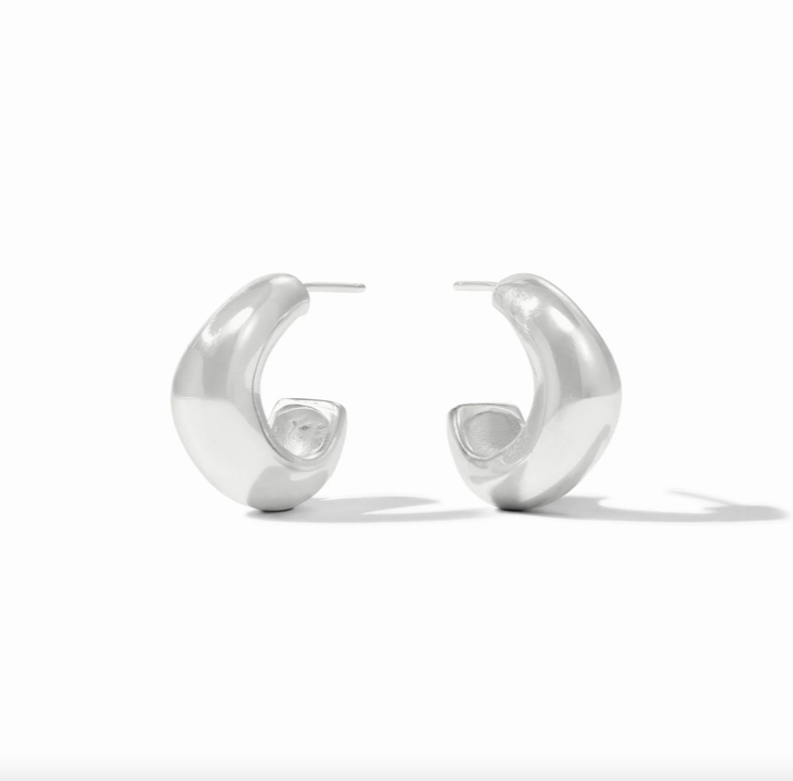 Julie Vos Wave Silver Hoop Earrings