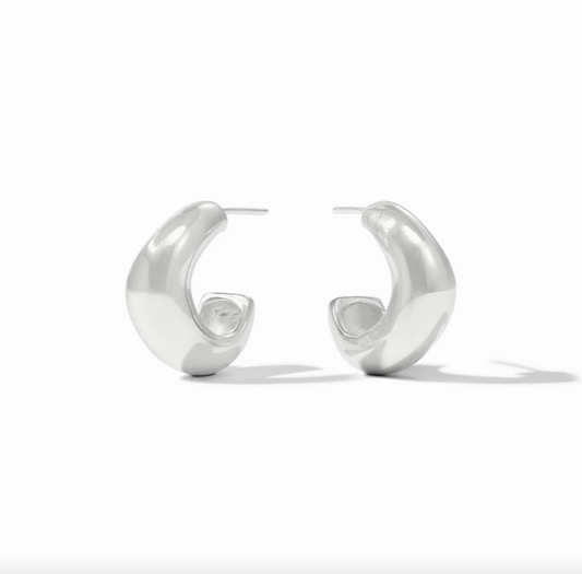Julie Vos Wave Silver Hoop Earrings