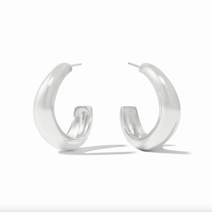 Julie Vos Wave Silver Hoop Earrings