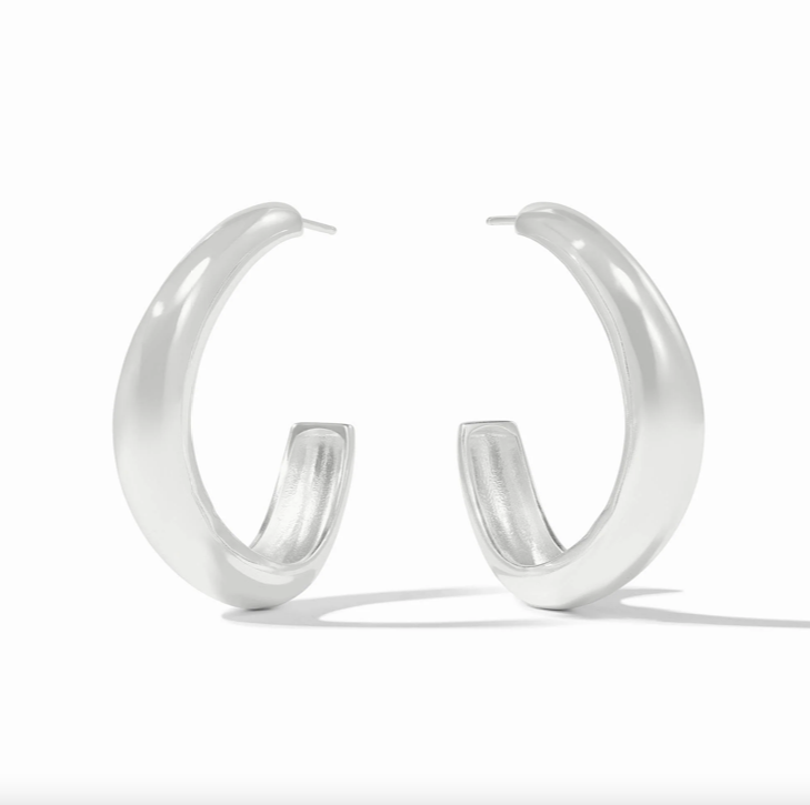 Julie Vos Wave Silver Hoop Earrings