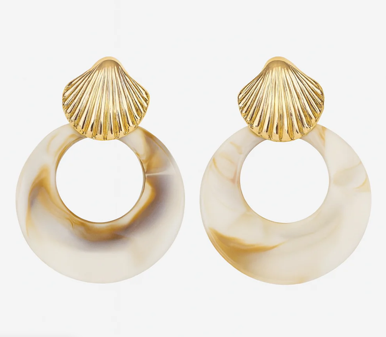 Sahira Kenle Shell Marble Earrings