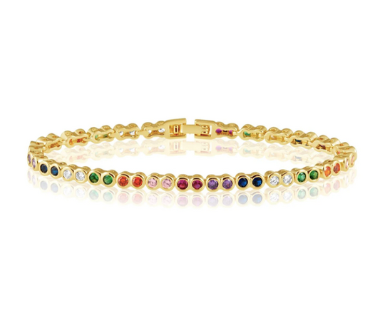 Sahira Rainbow Bezel Tennis Bracelet