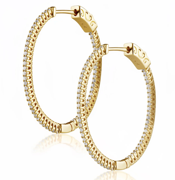 Sahira Kristen CZ Oval Hoop Earring