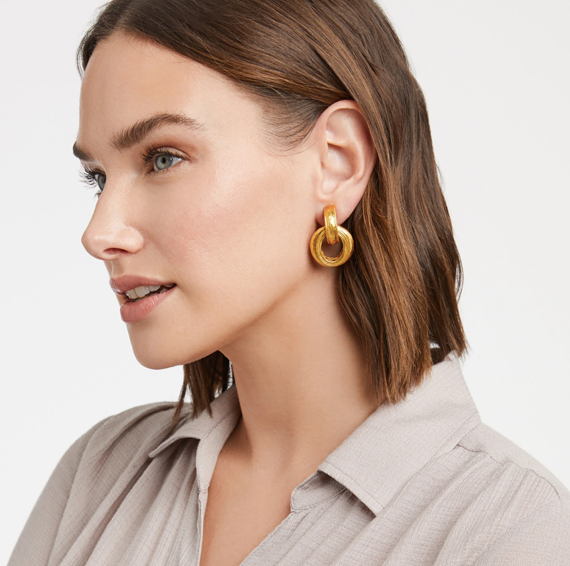 Julie Vos Cannes Doorknocker Clip Earrings