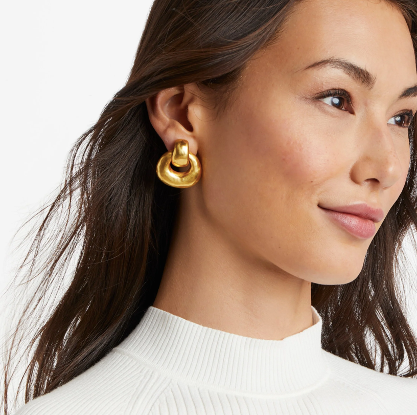 Julie Vos Avalon Doorknocker Clip Earrings