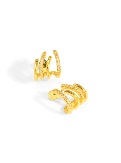 Trio Luxe Huggie Stack Earrings