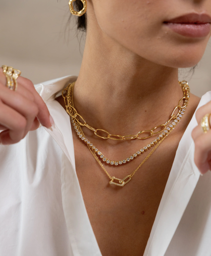 Sahira Bezel Tennis Necklace