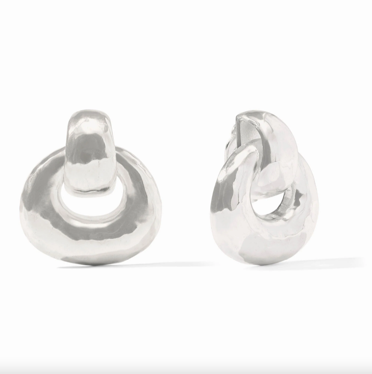 Julie Vos Silver Avalon Doorknocker Earrings