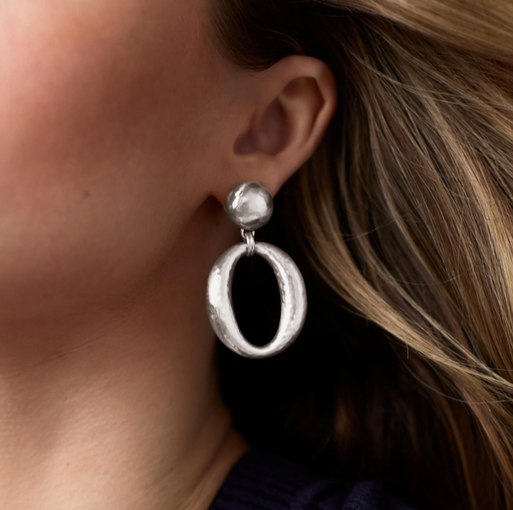Julie Vos Solara Orbit Silver Statement Earring