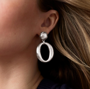 Julie Vos Solara Orbit Silver Statement Earring