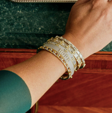 Freida Rothman Signature Grit Chain Link Pave Thin Hinge Bangle